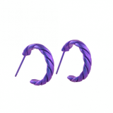 Large Purple Twist Hoop Earrings