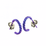 Small Purple Twist Hoop Earrings