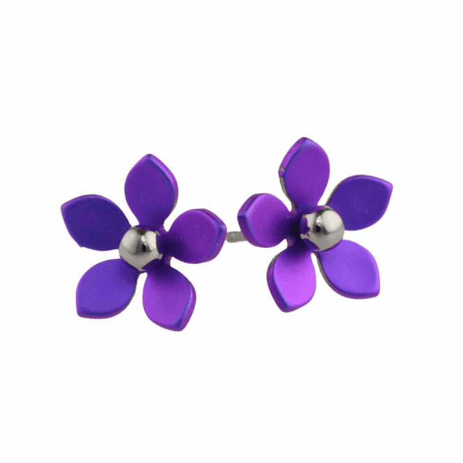 Purple Flower Studs
