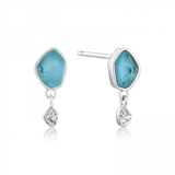 Silver Turquoise Drop Studs