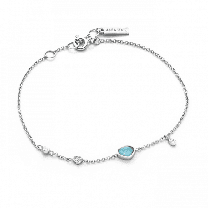 Silver Turquoise Discs Bracelet
