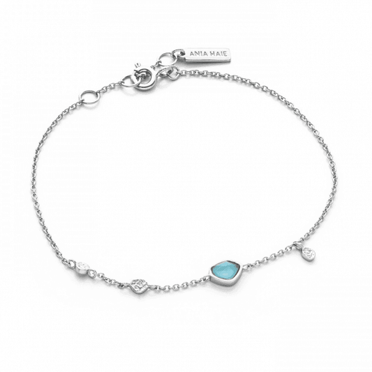 Silver Turquoise Discs Bracelet