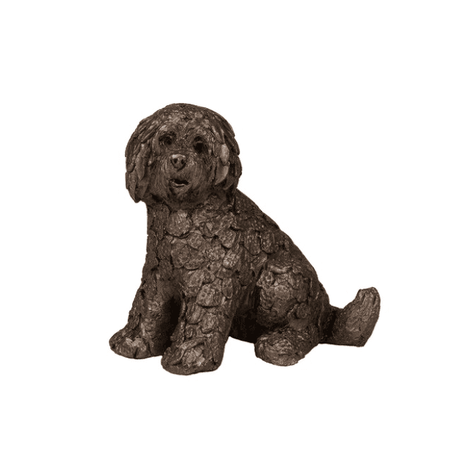 Shorty Labradoodle Sitting Sculpture