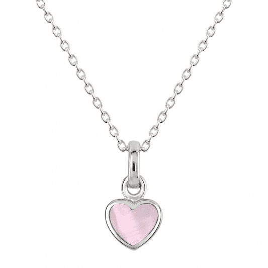 Sterling Silver & Mother of Pearl Pink Heart Pendant