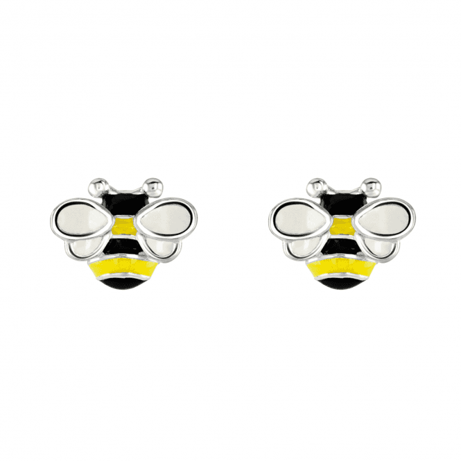 Sterling Silver & Enamel Bee Stud Earrings