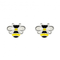 Sterling Silver & Enamel Bee Stud Earrings