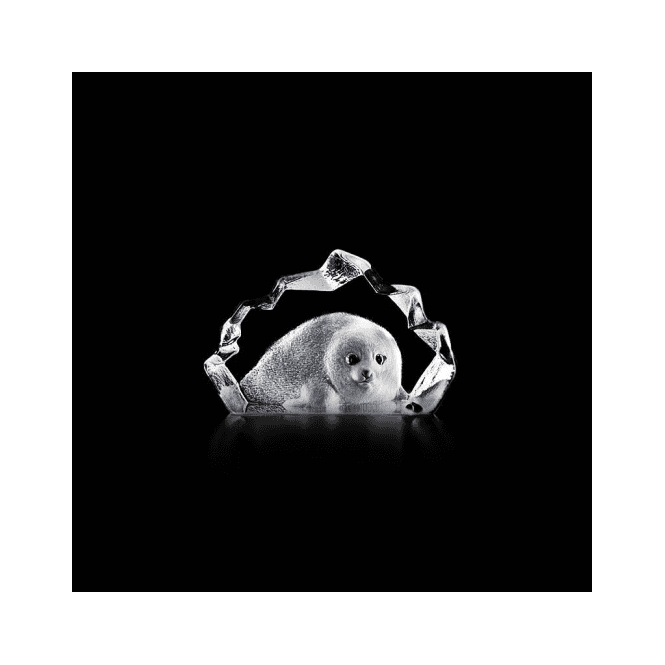 Cast Crystal Miniature Baby Seal Sculpture