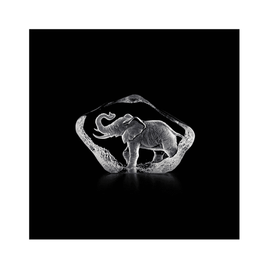 Cast Crystal Miniature Elephant Sculpture