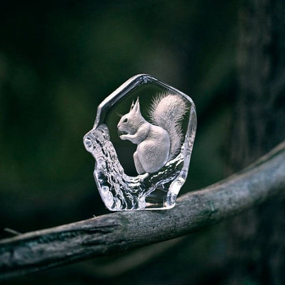 Cast Crystal Squirrel Sculpture