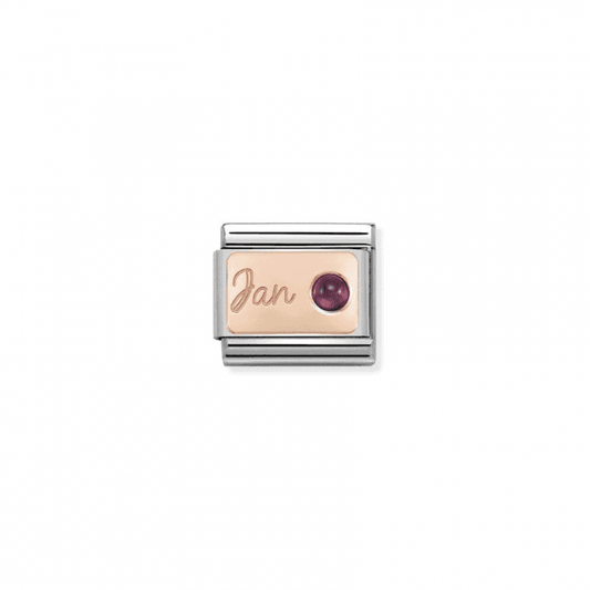 January Birthstone 9k Rose Gold Charm