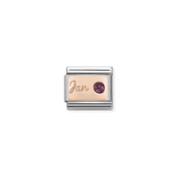 January Birthstone 9k Rose Gold Charm