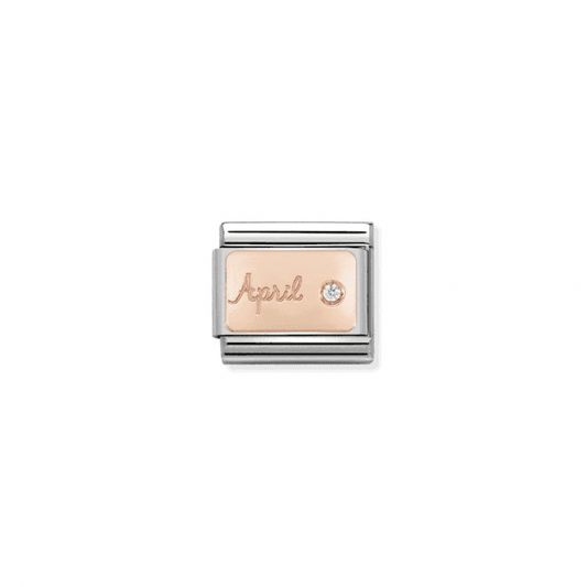 April Birthstone 9k Rose Gold Charm