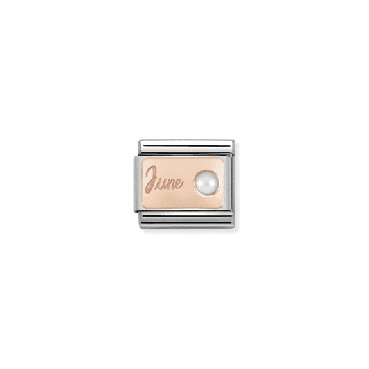 June Birthstone 9k Rose Gold Charm