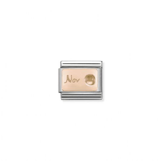 November Birthstone  9K Rose Gold Charm