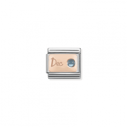 December Birthstone 9k Rose Gold Charm