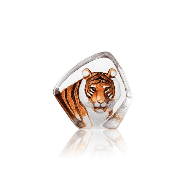 Cast Crystal Painted Tiger Sculpture