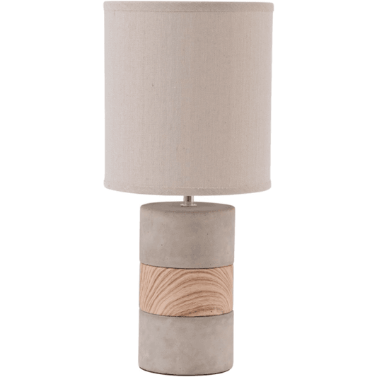 Concrete & Wood Effect Table Lamp