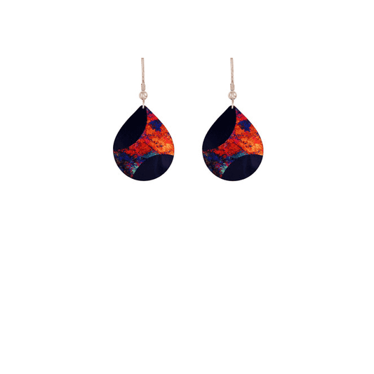 Orange Starburst Drop Earrings