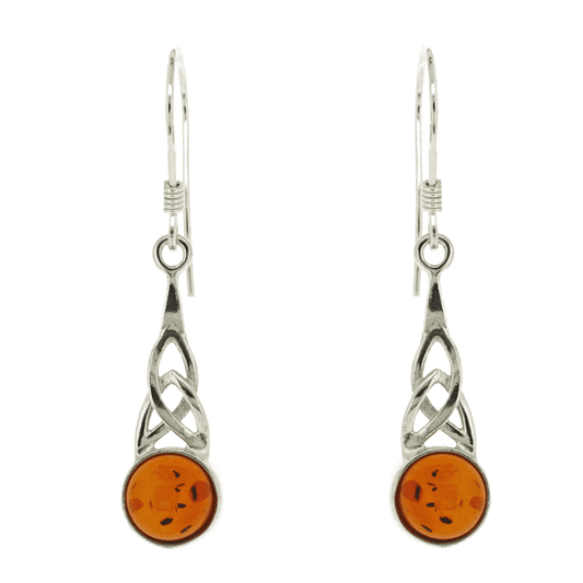 Amber Celtic Drop Earrings