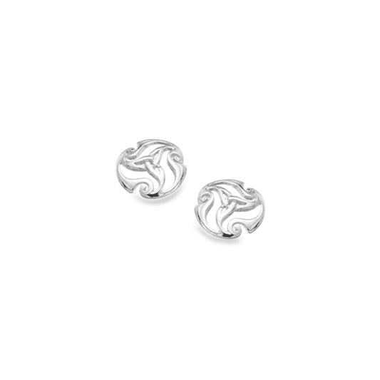 Celtic Triskele Trinity Stud Earrings