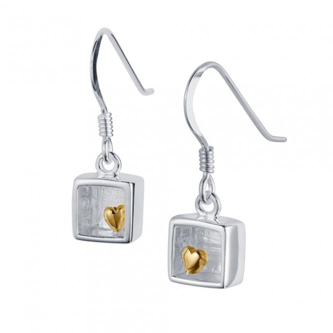 Heart of Gold Silver & Gold Drop Earrings