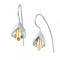 Snow Drop Silver & Gold Hook Earrings