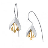 Snow Drop Silver & Gold Hook Earrings