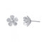 Satin Daisy Silver Stud Earrings