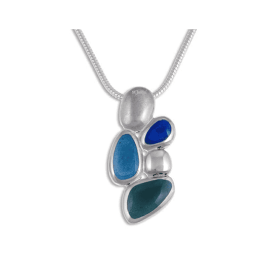 Small Silver & Enamel Drop Pendant