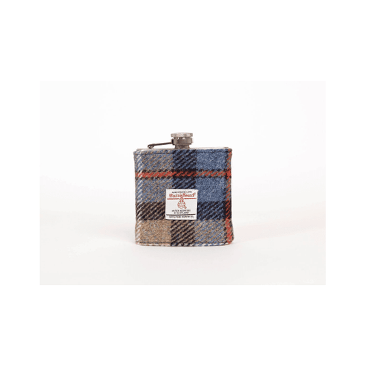 MacKenzie Check Harris Tweed 6oz Hip Flask