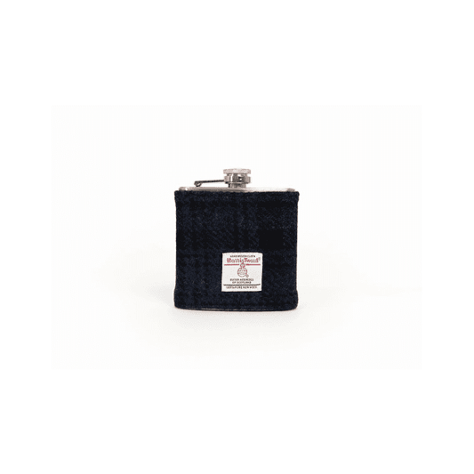 Black Watch Check Harris Tweed 6oz Hip Flask