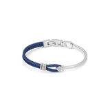 Stainless Steel With Blue Wire & Rose Bands Bracelet
