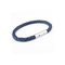 Stainless Steel & Blue Leather Plaited Bracelet