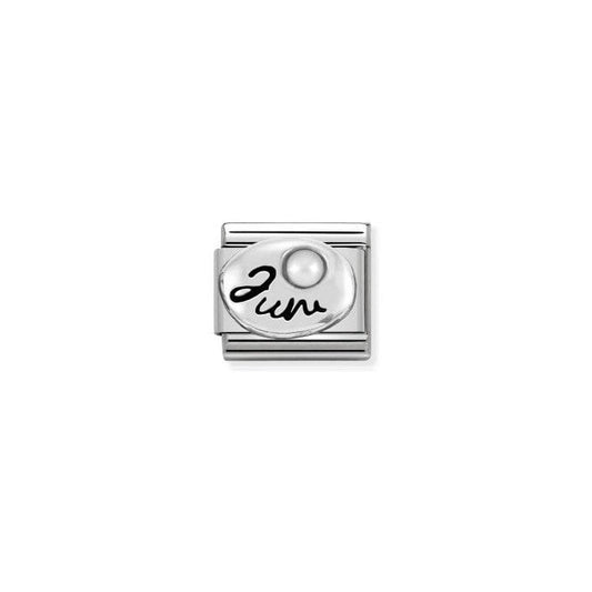 June Birthstone Silver Charm