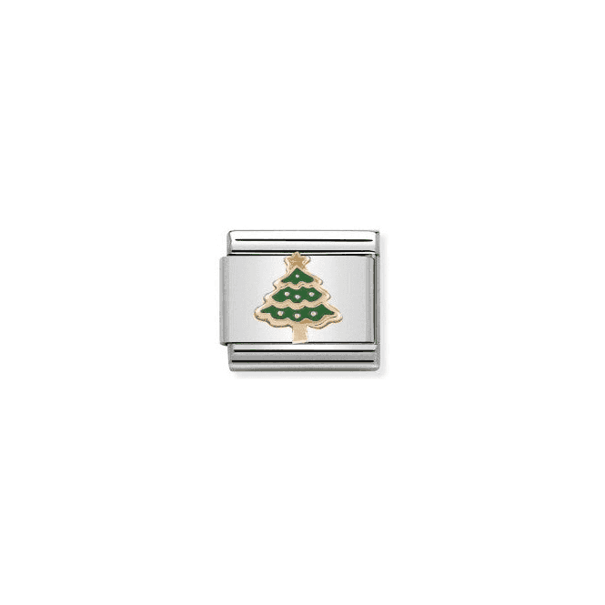 Christmas Tree 9K Rose Gold & Enamel Charm