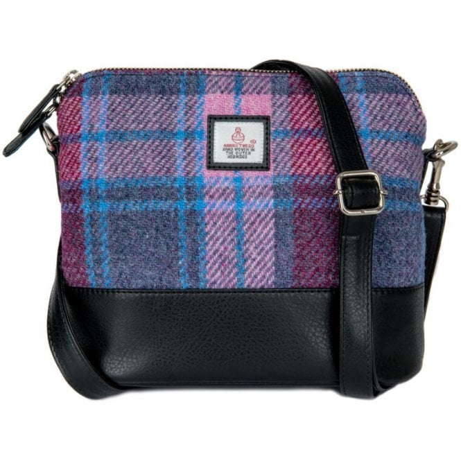 Harris Tweed Square Shoulder Bag in Pastel Pink