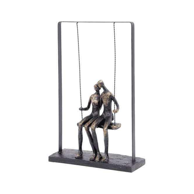 Couple Sitting on a Swing Resin Sculpture