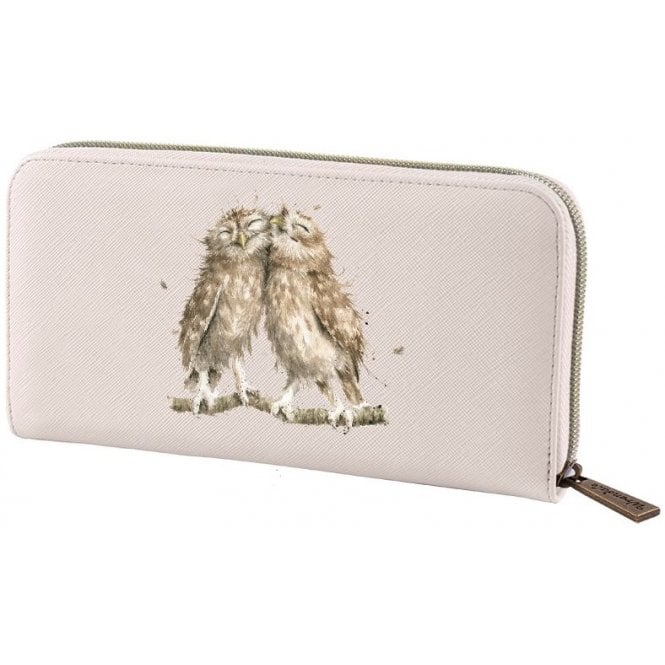 Large Purse with Owls in Grey