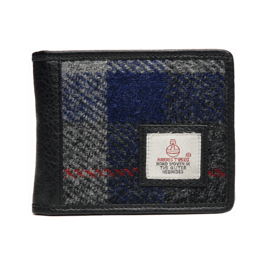 Harris Tweed Bi-Fold Wallet in Blue Check