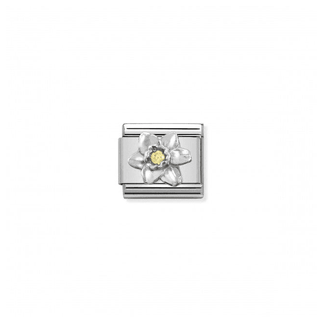 Daffodil Charm - Silver and CZ