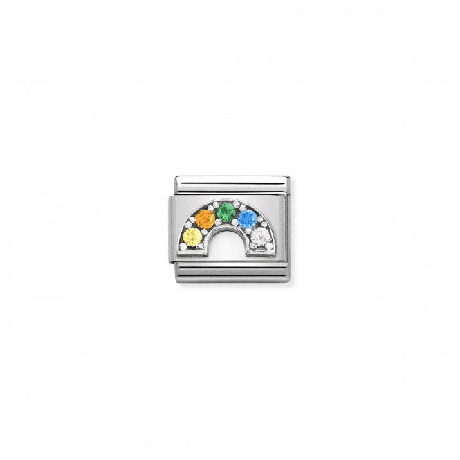 Rainbow Charm - Silver and CZ