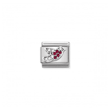 Red Robin Charm - Silver and CZ