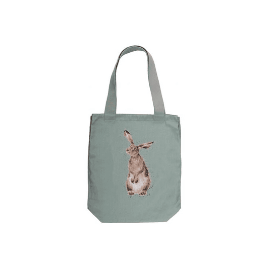 Hare & Bee Canvas Tote Bag in Green