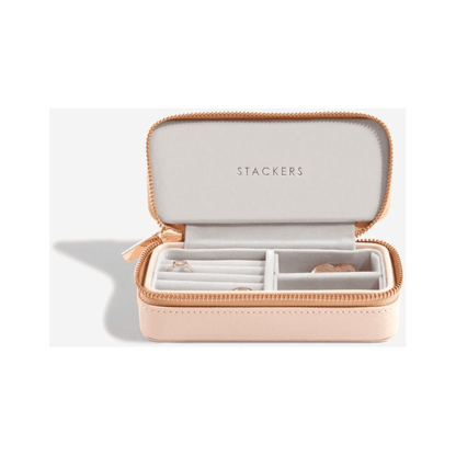 Travel Zip Jewellery Box in Blush Pink