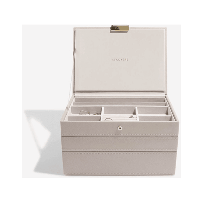 Medium Classic Jewellery Box in Taupe