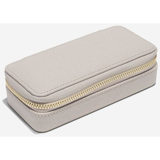 Travel Zip Jewellery Box in Taupe