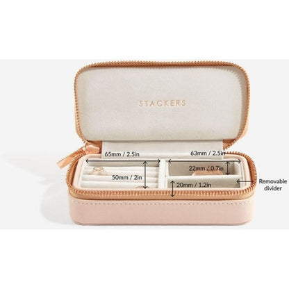 Travel Zip Jewellery Box in Blush Pink