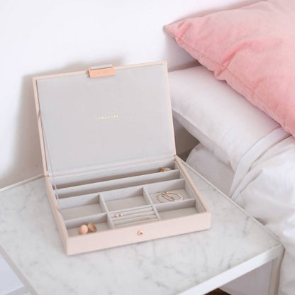 Medium Classic Jewellery Box with Lid in Blush Pink