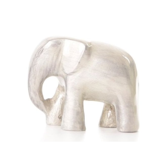 Brushed Aluminium Silver Elephant | Medium