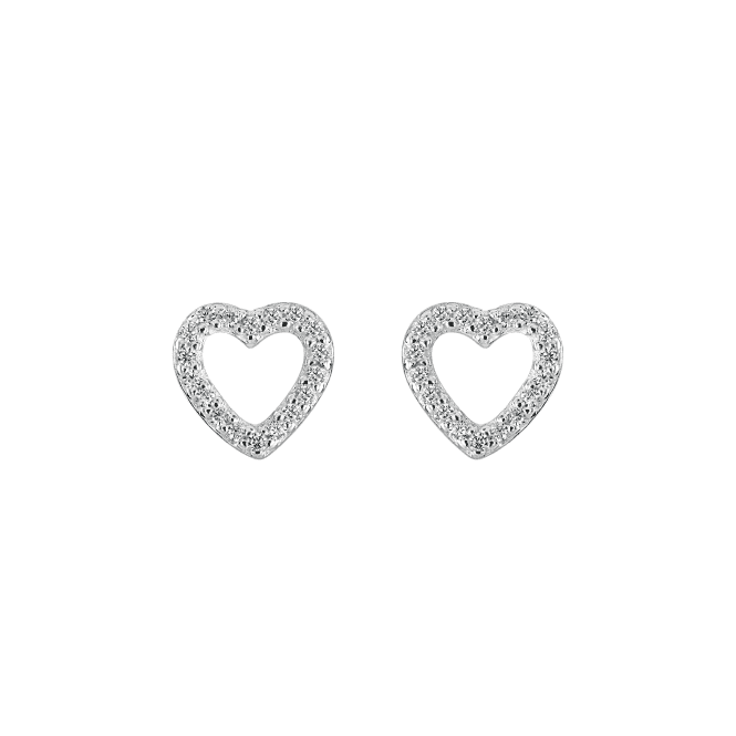 Open Heart CZ | Studs